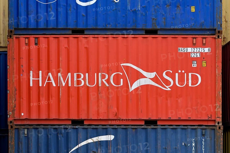 Stacked freight containers Hamburg Sued