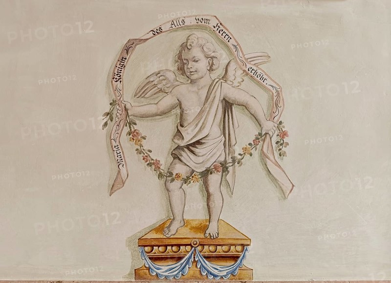 Cherub Painting with a Spuchband by Sebastian Brabdstetter