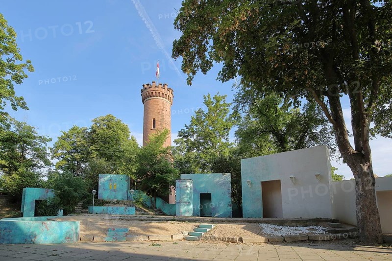 Historic Tulla Tower at the open-air theatre in Breisach