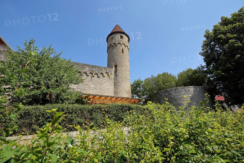 Historic town fortification with tower in Gundelsheim