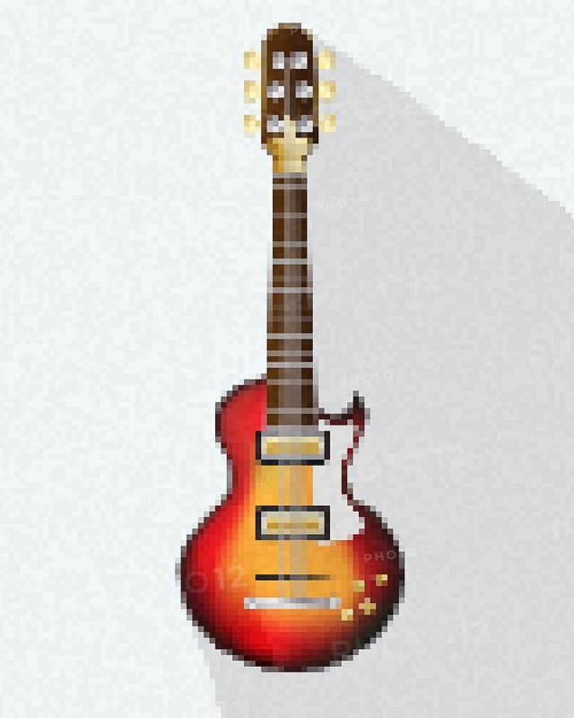 Pixel art electric guitar icon