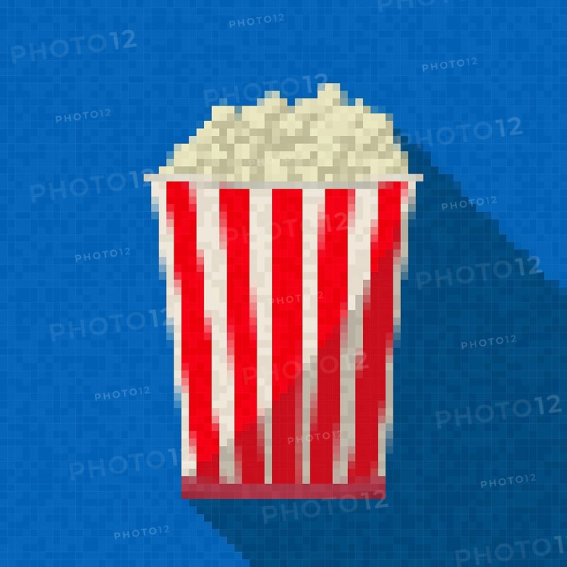 Pixel art popcorn icon