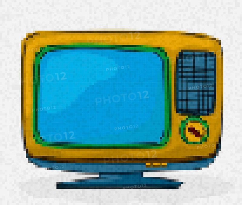 Pixel art retro tv vector icon