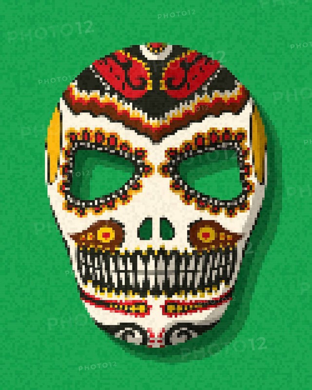 Pixel art sugar skull