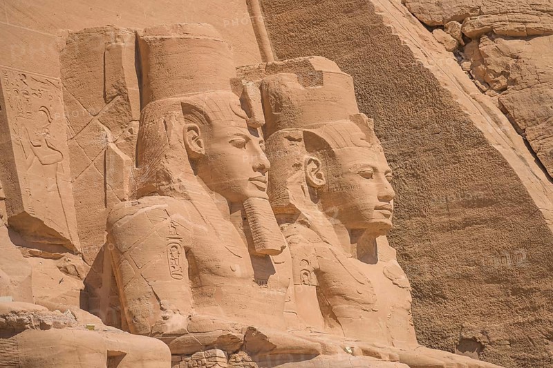 Statues Pharaoh Ramses II Rock Temple Abu Simbel