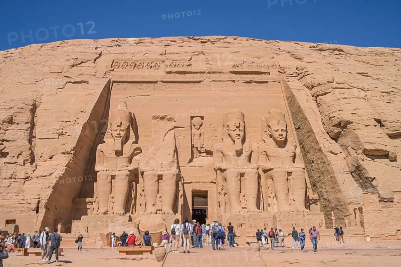 Statues Pharaoh Ramses II Rock Temple Abu Simbel