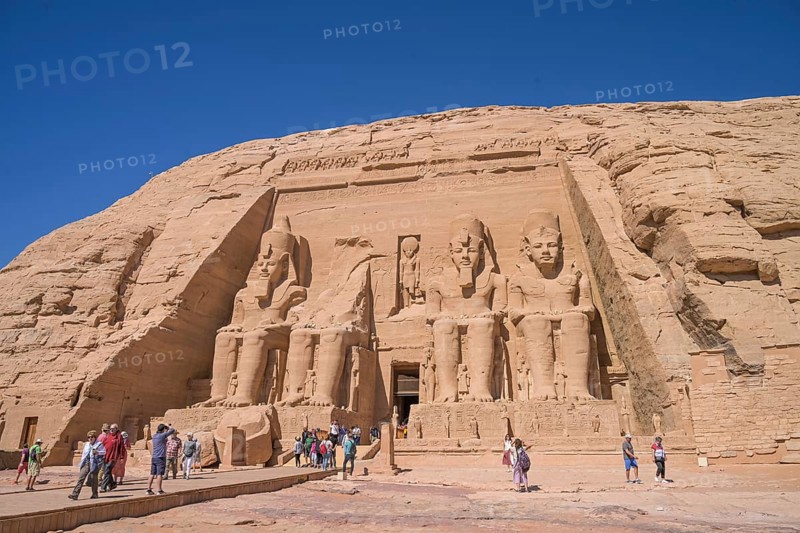 Statues Pharaoh Ramses II Rock Temple Abu Simbel