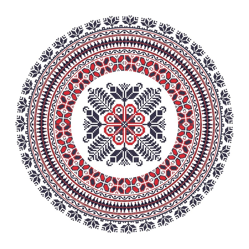 Traditional Romanian round decorative element