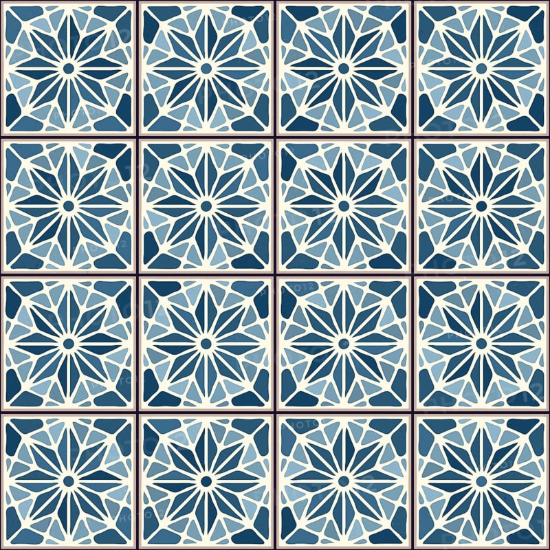 Vintage ceramic tiles vector pattern