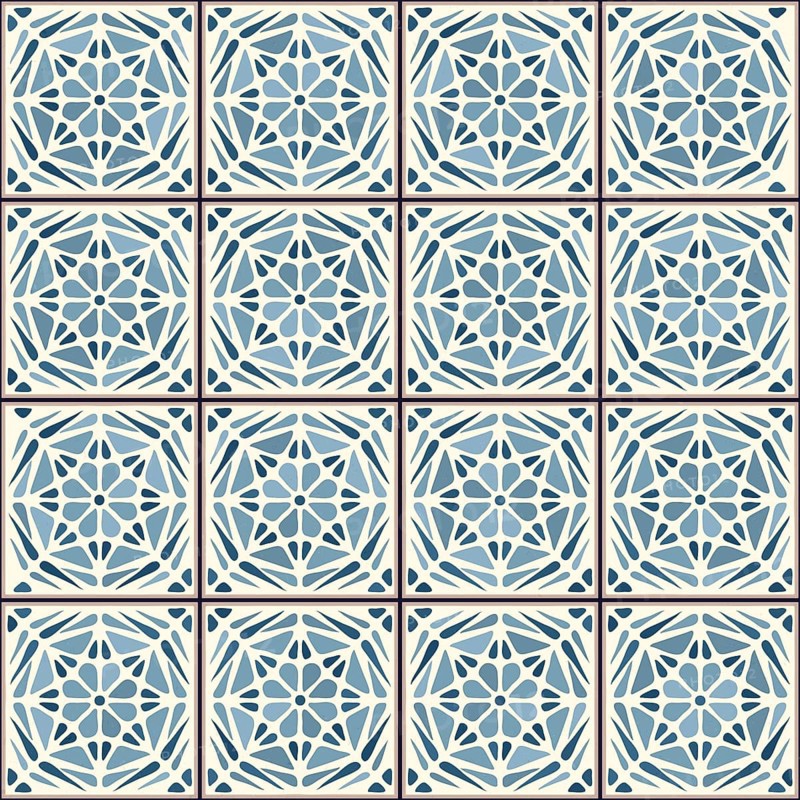 Vintage ceramic tiles vector pattern