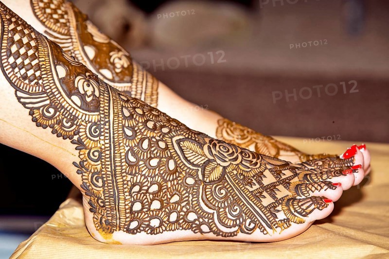 Henna design on Brides foot
