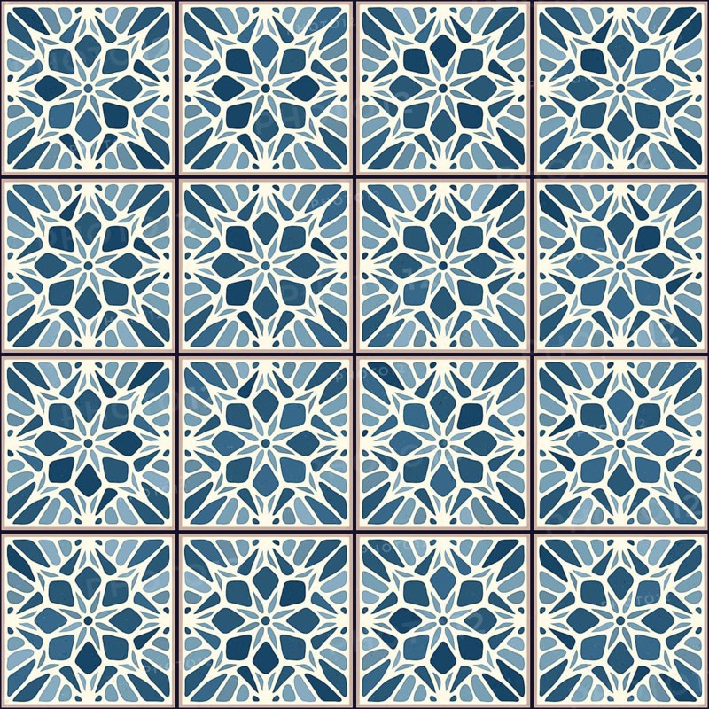 Vintage ceramic tiles vector pattern