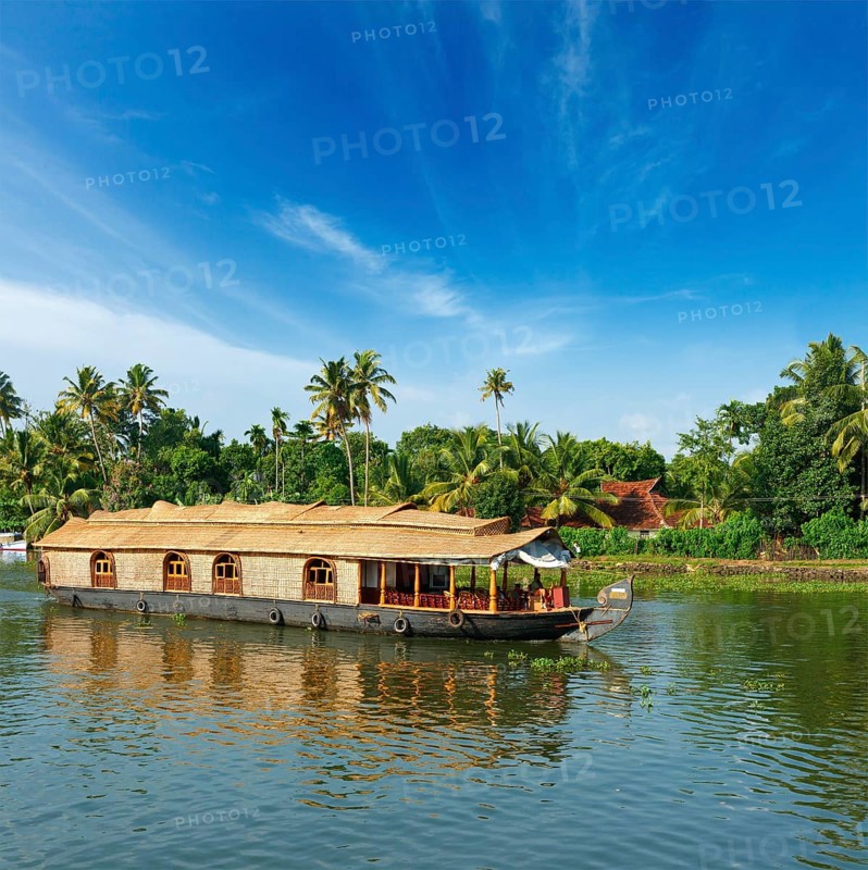 Houseboat on Kerala backwaters. Kerala