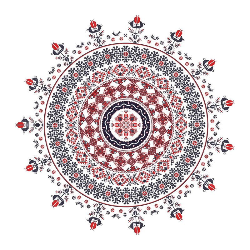 Traditional Romanian round decorative element