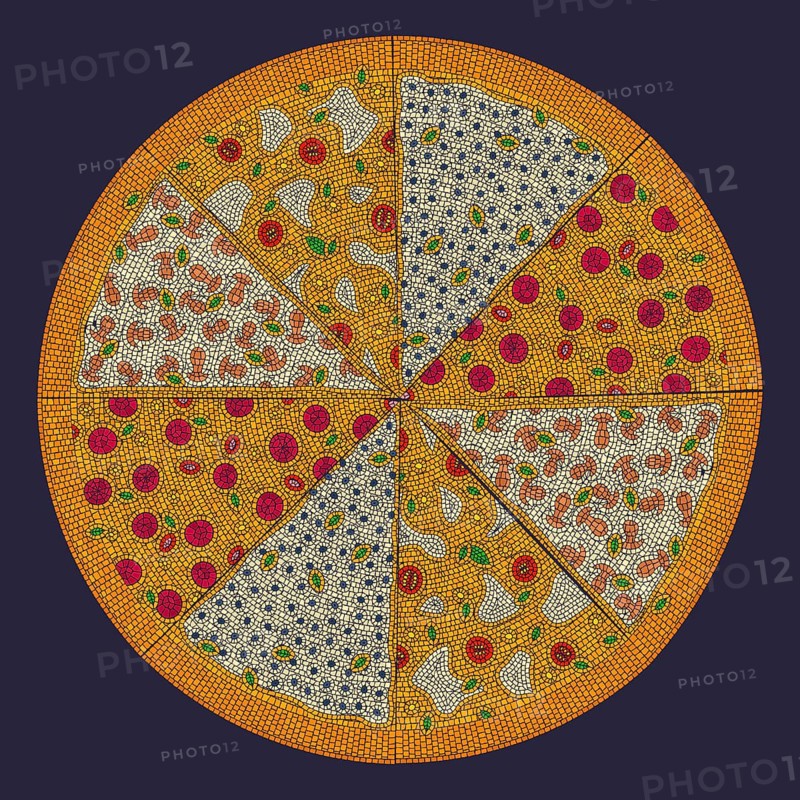 Mossaic tiles pizza pie