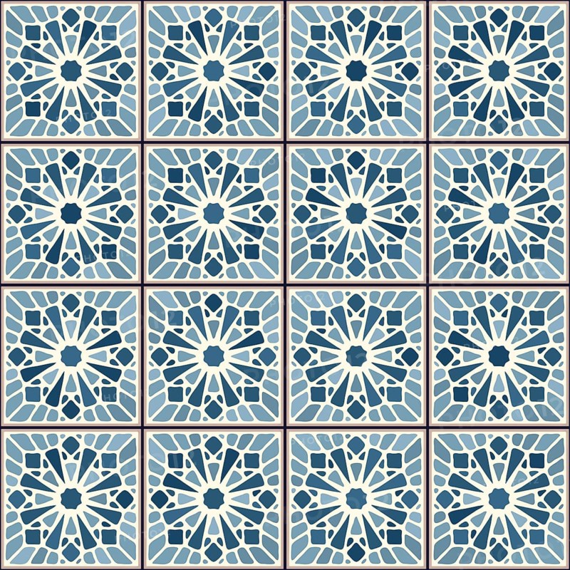 Vintage ceramic tiles vector pattern