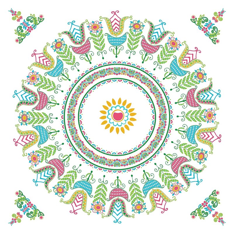 Seamless pattern design inspired by traditional Hungarian embroidery