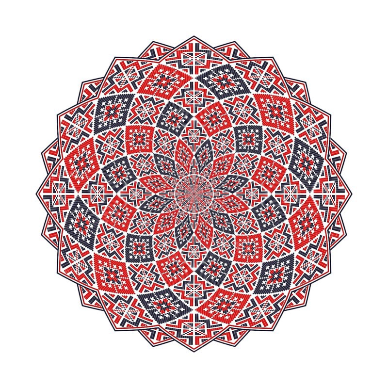 Traditional Romanian round decorative element