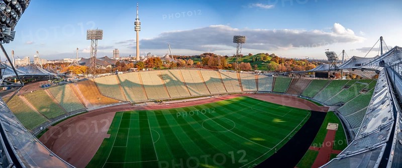View over Olympic Stadium with football field