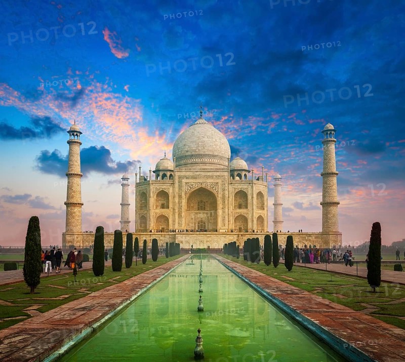Taj Mahal on sunrise sunset