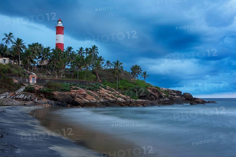 Gathering storm on beach and Kovalam