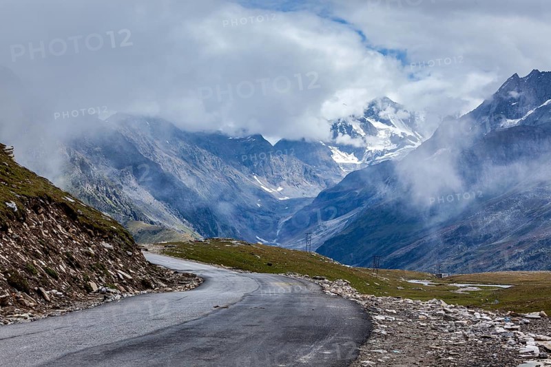 Road in Himalayas. Rohtang La pass