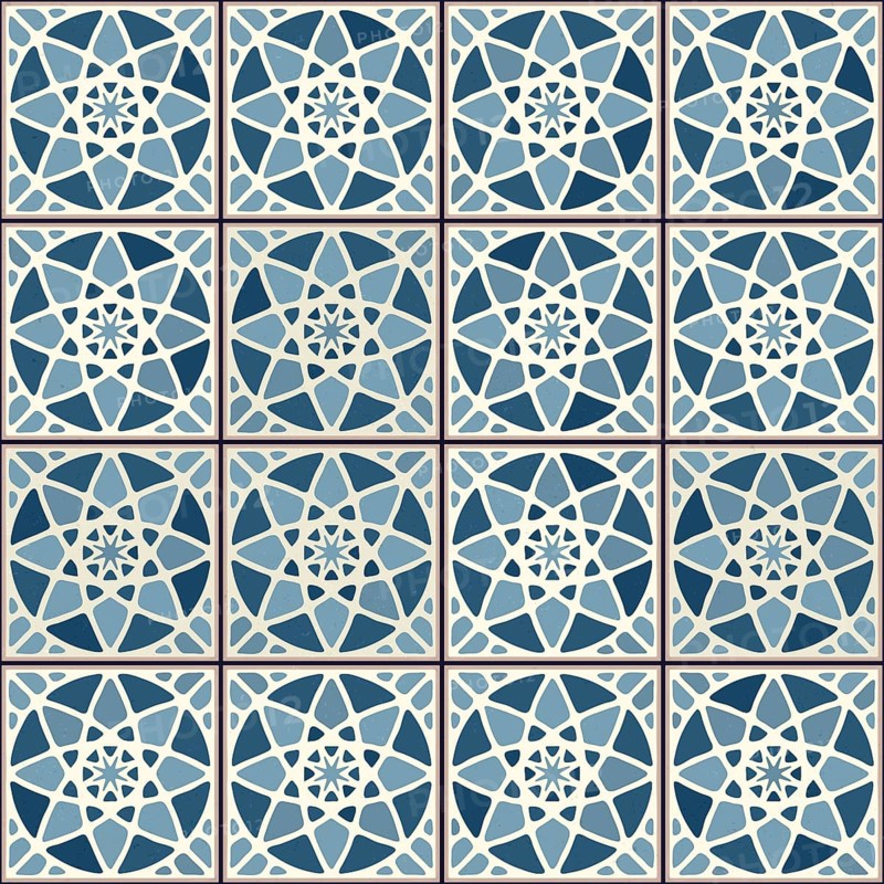 Vintage ceramic tiles vector pattern