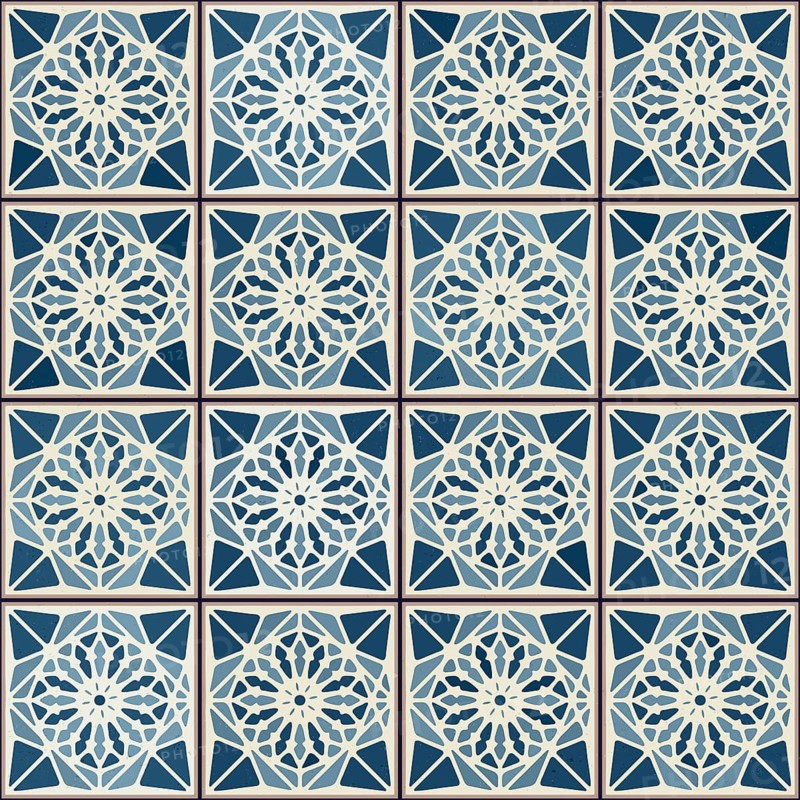Vintage ceramic tiles vector pattern