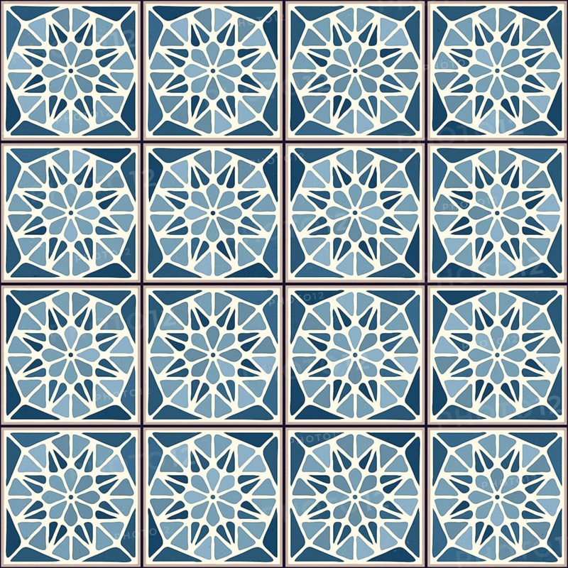 Vintage ceramic tiles vector pattern