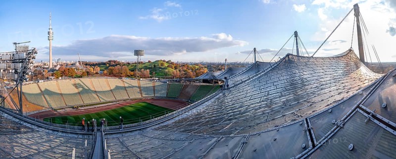 People on the Tent Roof of the Olympic Stadium