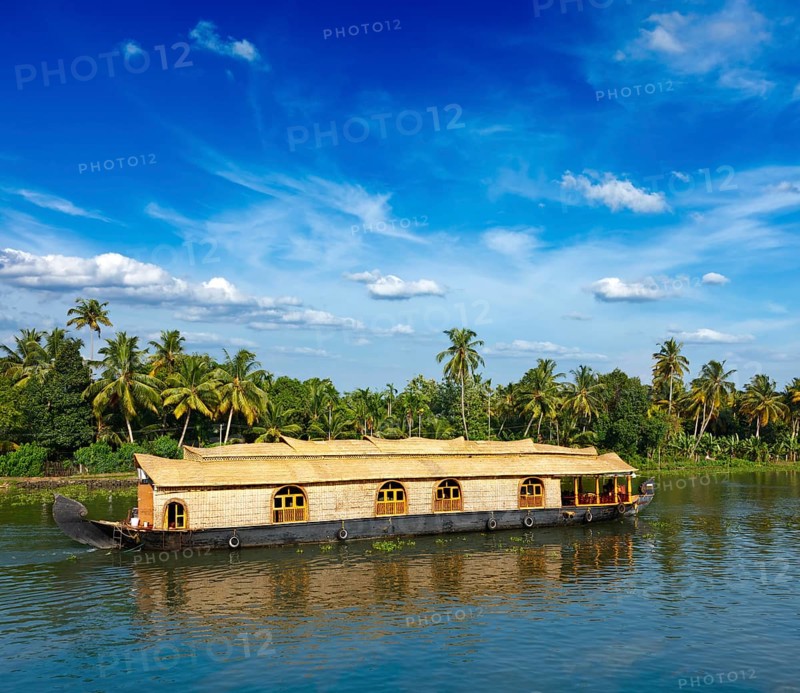 Houseboat on Kerala backwaters. Kerala
