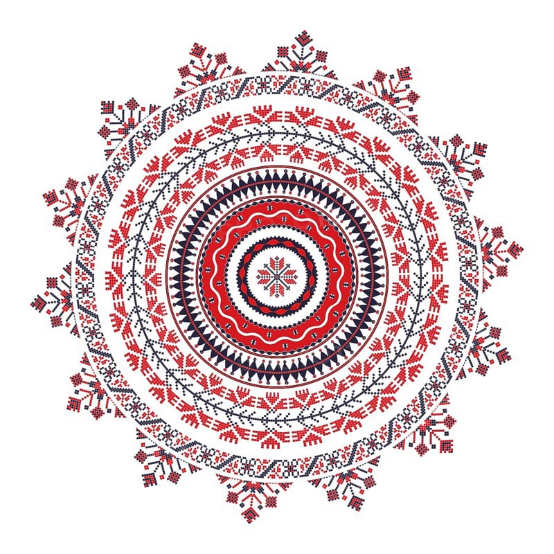 Traditional Romanian round decorative element