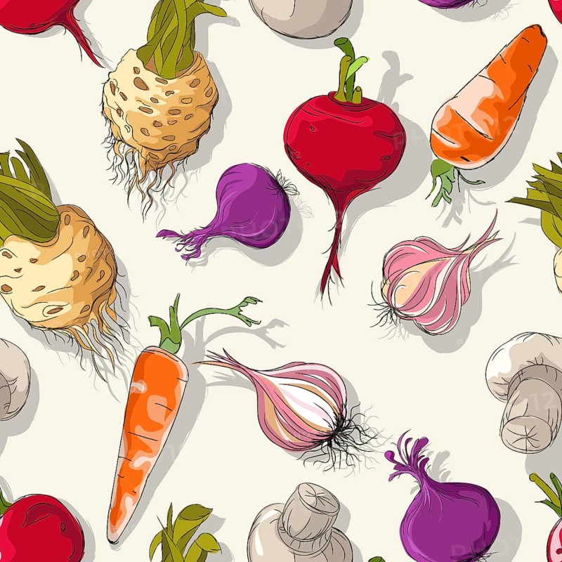 Vector seamless pattern background with vegetables