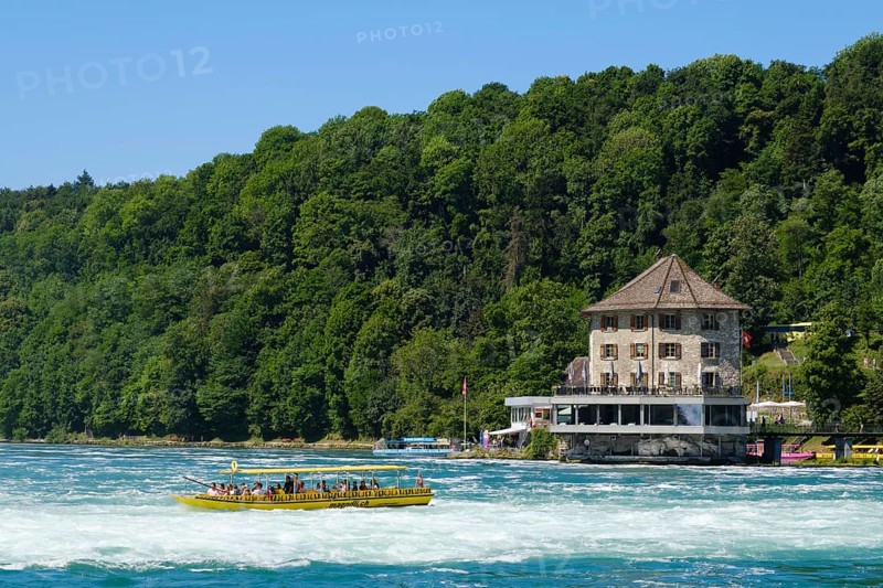 Tour boat and Schloessli Woerth am Rheinfall