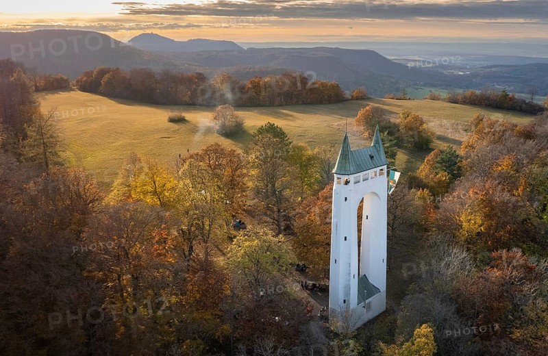 Landscape photograph of the Schoenberg Tower in Golden Autumn