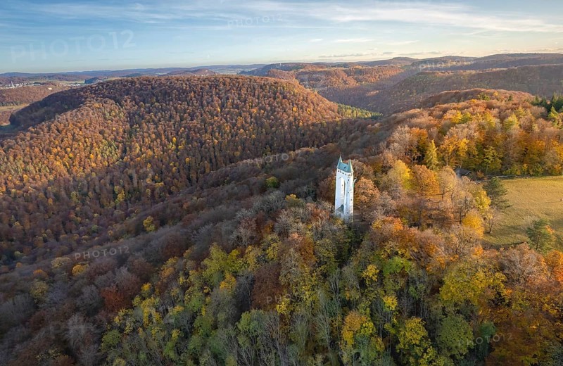 Landscape photograph of the Schoenberg Tower in Golden Autumn