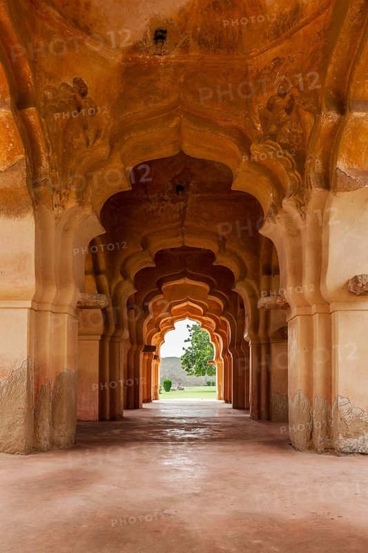 Lotus Mahal details. Royal Centre. Hampi