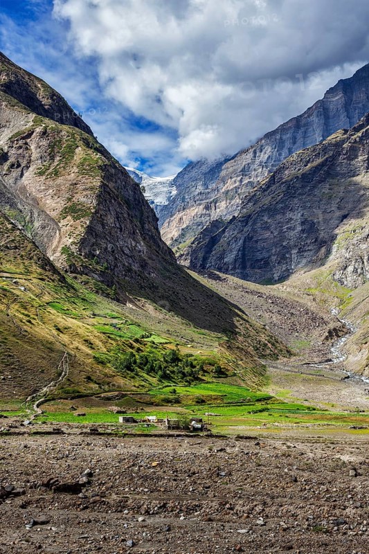Himalayas mountains and Himalayan landscape in Lahaul valley