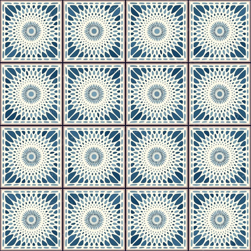 Vintage ceramic tiles vector pattern