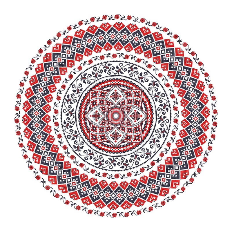 Traditional Romanian round decorative element