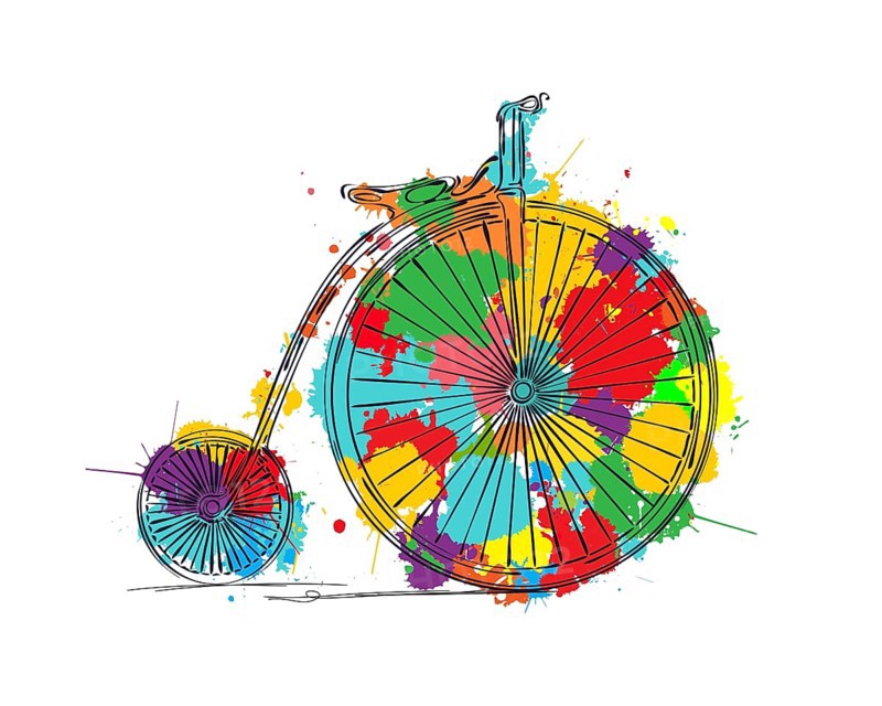 Penny-farthing bicycle sketch