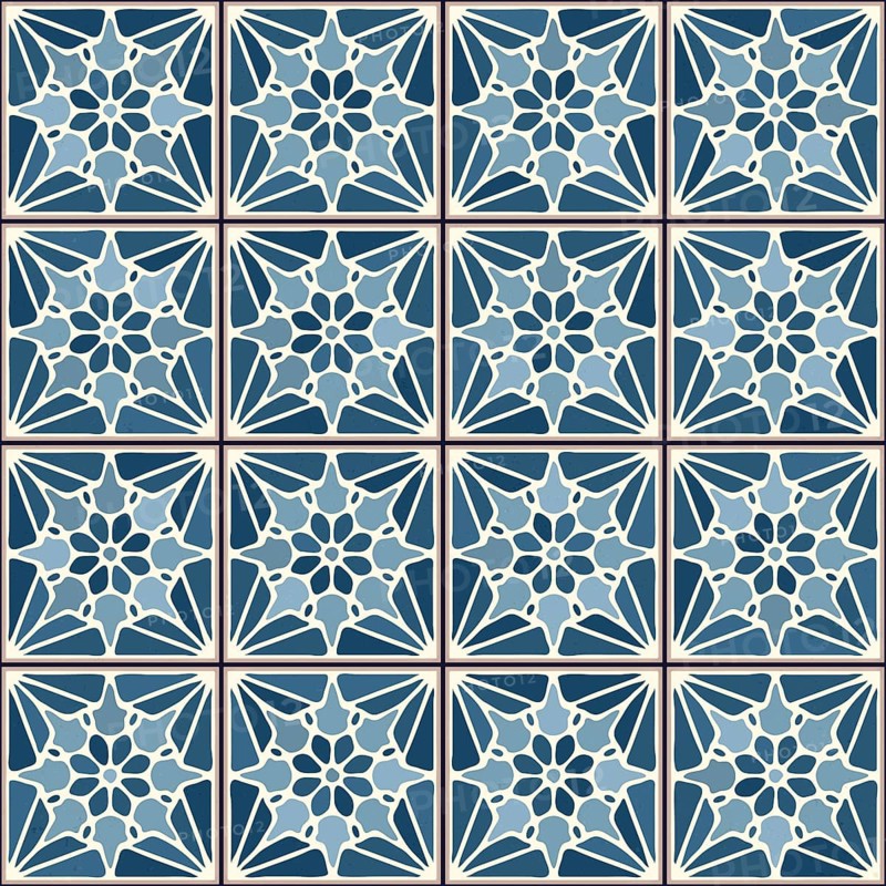 Vintage ceramic tiles vector pattern