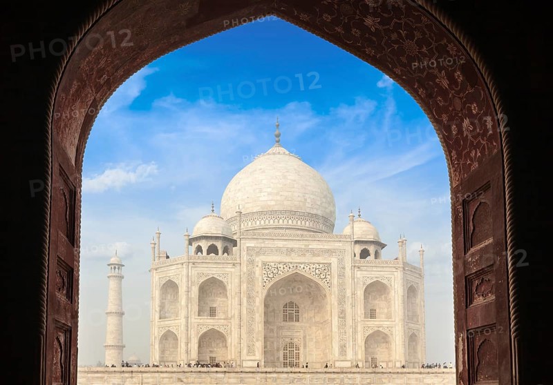 Taj Mahal through arch