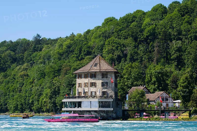 Boats for round trips and Schloessli Woerth am Rheinfall