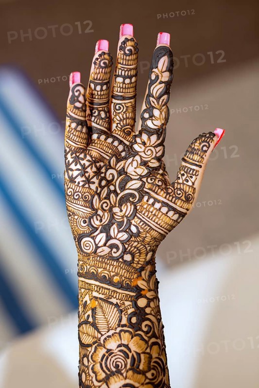 Henna design on Brides palm