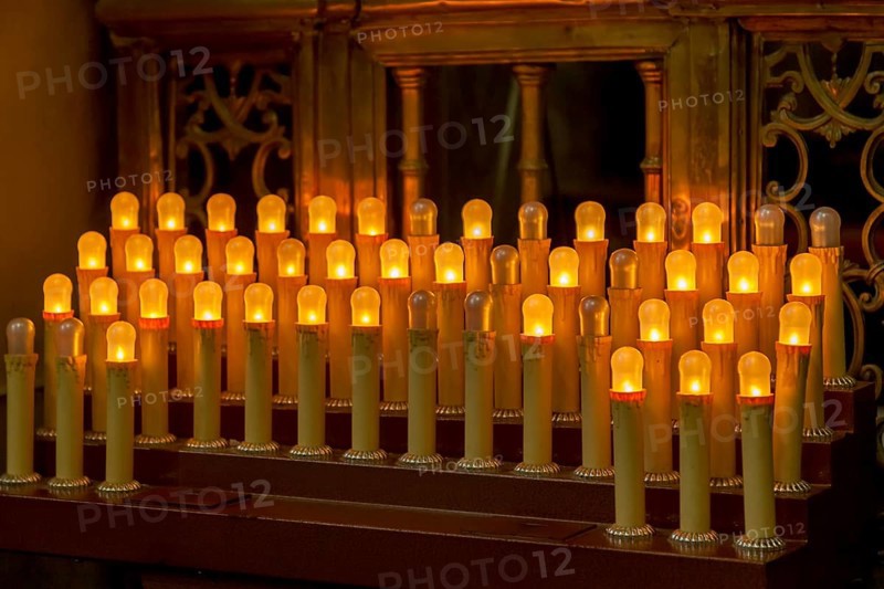 Sacrificial candles in a church