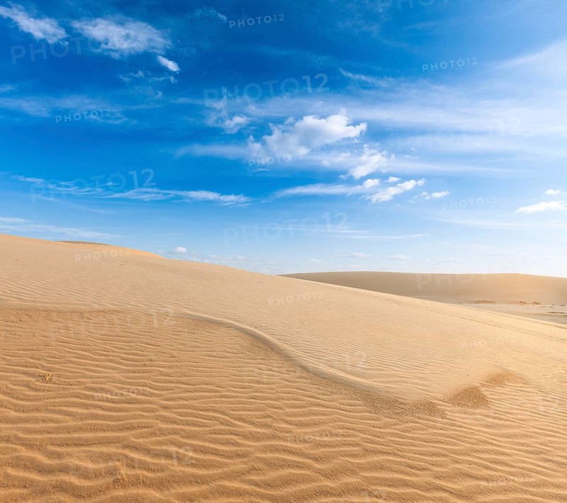 White sand dunes on sunrise
