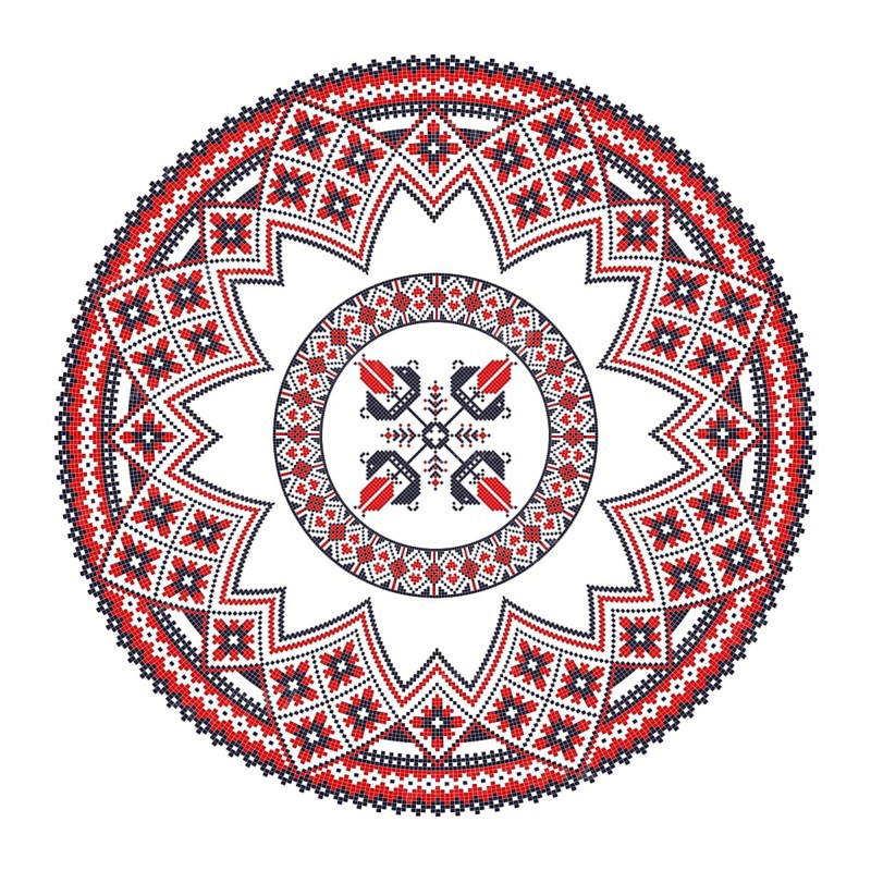 Traditional Romanian round decorative element