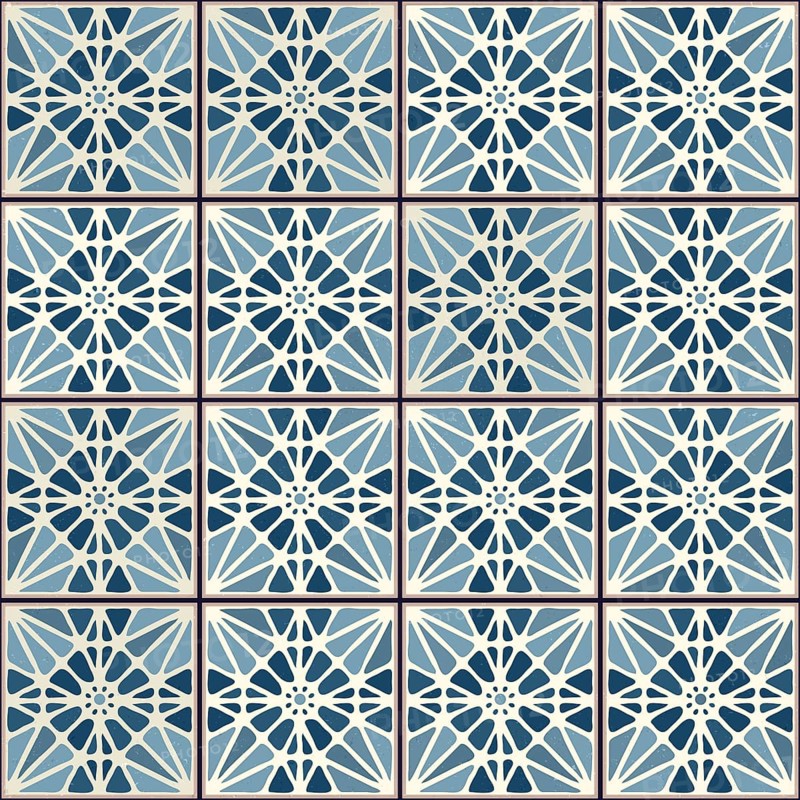 Vintage ceramic tiles vector pattern