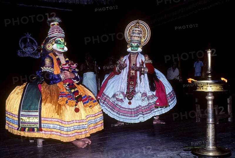 Pacha Green noble and the divine characters in Kathakali